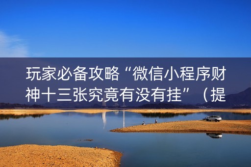 玩家必备攻略“微信小程序财神十三张究竟有没有挂”（提高胜率技巧)