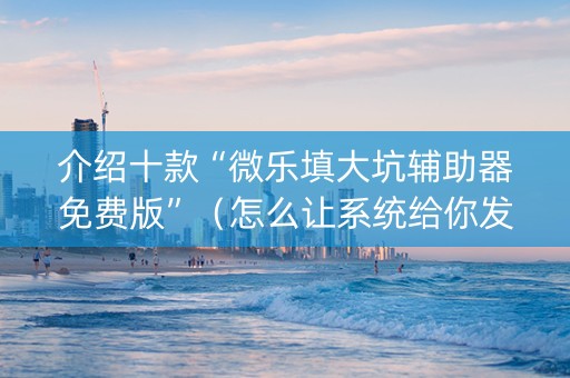 介绍十款“微乐填大坑辅助器免费版”（怎么让系统给你发好牌)