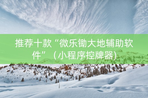 推荐十款“微乐锄大地辅助软件”（小程序控牌器)