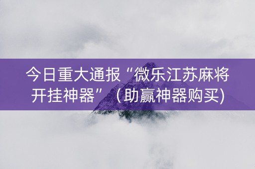 今日重大通报“微乐江苏麻将开挂神器”（助赢神器购买)