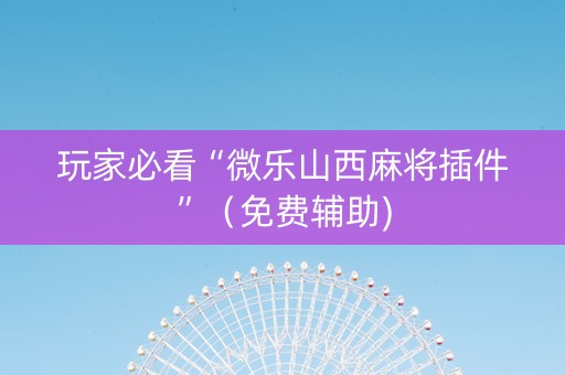 玩家必看“微乐山西麻将插件”（免费辅助)