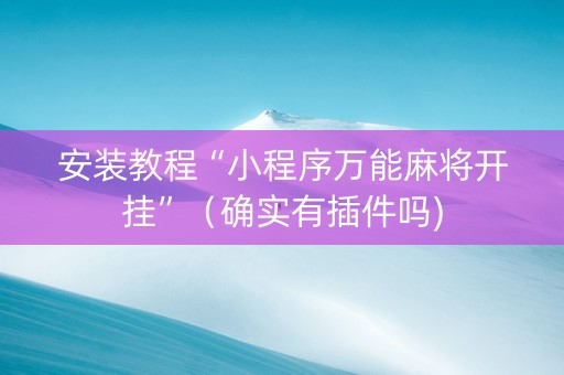 安装教程“小程序万能麻将开挂”（确实有插件吗)