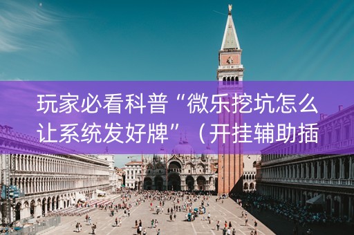 玩家必看科普“微乐挖坑怎么让系统发好牌”（开挂辅助插件)