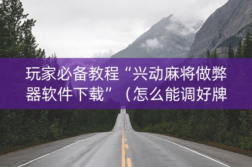 玩家必备教程“兴动麻将做弊器软件下载”（怎么能调好牌)