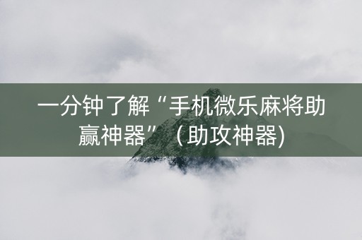 一分钟了解“手机微乐麻将助赢神器”（助攻神器)