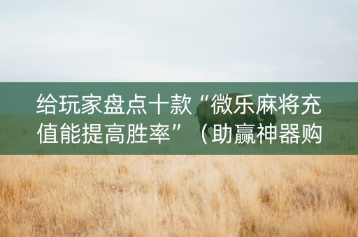 给玩家盘点十款“微乐麻将充值能提高胜率”（助赢神器购买)