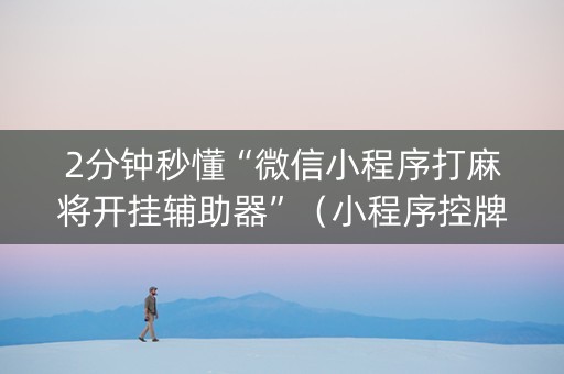 2分钟秒懂“微信小程序打麻将开挂辅助器”（小程序控牌器)
