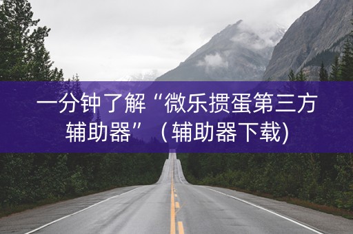 一分钟了解“微乐掼蛋第三方辅助器”（辅助器下载)