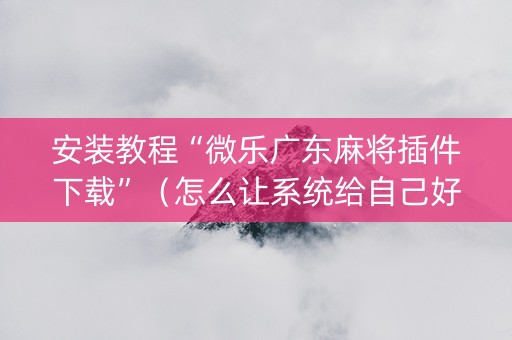 安装教程“微乐广东麻将插件下载”（怎么让系统给自己好牌)