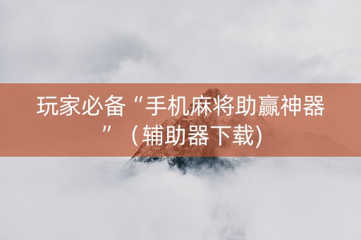 玩家必备“手机麻将助赢神器”（辅助器下载)