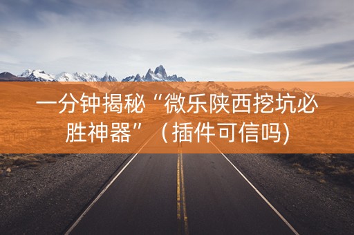 一分钟揭秘“微乐陕西挖坑必胜神器”（插件可信吗)