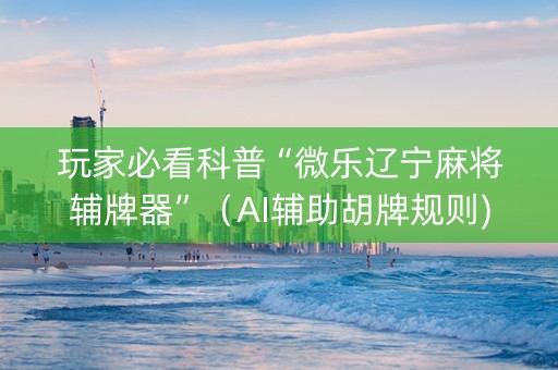 玩家必看科普“微乐辽宁麻将辅牌器”（AI辅助胡牌规则)