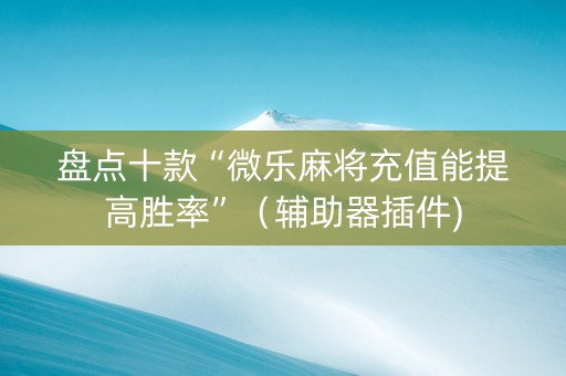 盘点十款“微乐麻将充值能提高胜率”（辅助器插件)