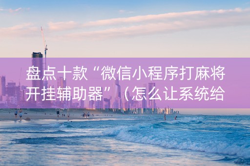 盘点十款“微信小程序打麻将开挂辅助器”（怎么让系统给自己好牌)
