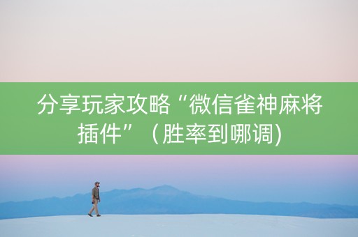 分享玩家攻略“微信雀神麻将插件”（胜率到哪调)