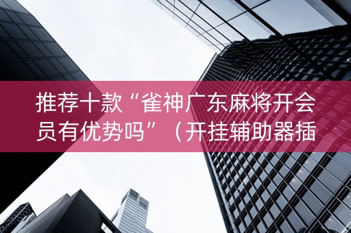 推荐十款“雀神广东麻将开会员有优势吗”（开挂辅助器插件)