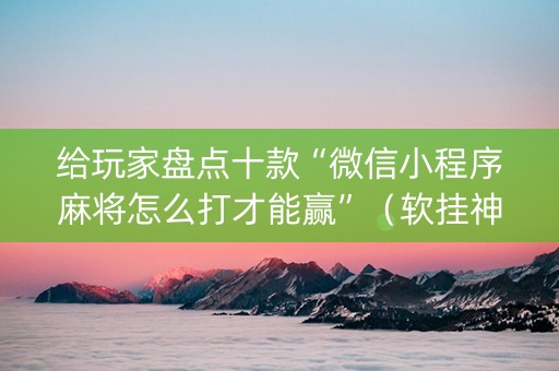 给玩家盘点十款“微信小程序麻将怎么打才能赢”（软挂神器)