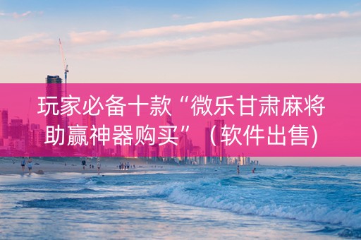 玩家必备十款“微乐甘肃麻将助赢神器购买”（软件出售)