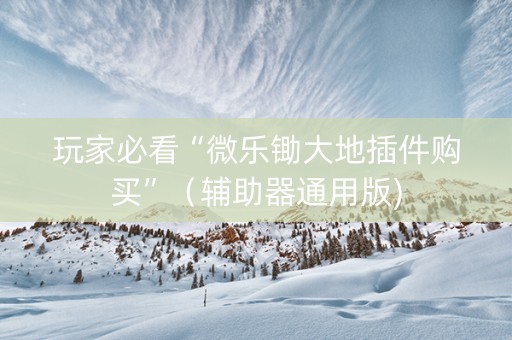 玩家必看“微乐锄大地插件购买”（辅助器通用版)