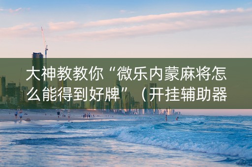大神教教你“微乐内蒙麻将怎么能得到好牌”（开挂辅助器插件)