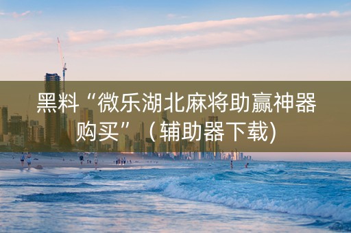黑料“微乐湖北麻将助赢神器购买”（辅助器下载)