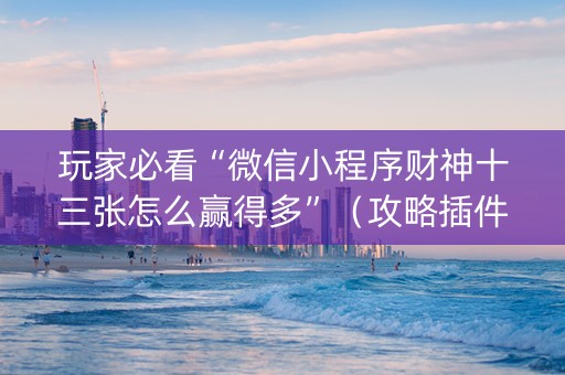 玩家必看“微信小程序财神十三张怎么赢得多”（攻略插件)