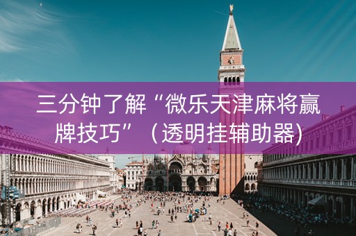 三分钟了解“微乐天津麻将赢牌技巧”（透明挂辅助器)