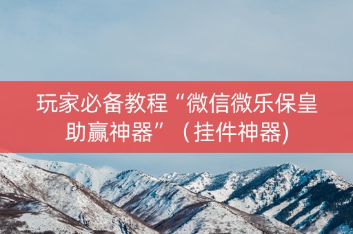 玩家必备教程“微信微乐保皇助赢神器”（挂件神器)