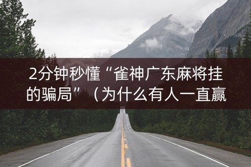 2分钟秒懂“雀神广东麻将挂的骗局”（为什么有人一直赢)