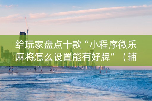 给玩家盘点十款“小程序微乐麻将怎么设置能有好牌”（辅助器下载)