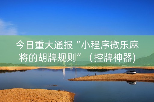 今日重大通报“小程序微乐麻将的胡牌规则”（控牌神器)