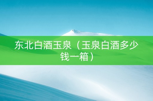 东北白酒玉泉（玉泉白酒多少钱一箱）