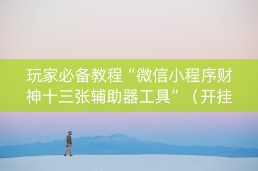 玩家必备教程“微信小程序财神十三张辅助器工具”（开挂辅助器脚本)