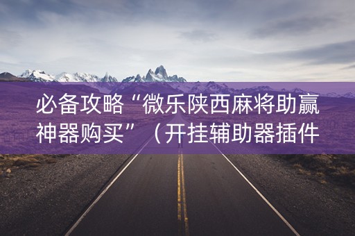 必备攻略“微乐陕西麻将助赢神器购买”（开挂辅助器插件)