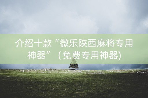 介绍十款“微乐陕西麻将专用神器”（免费专用神器)