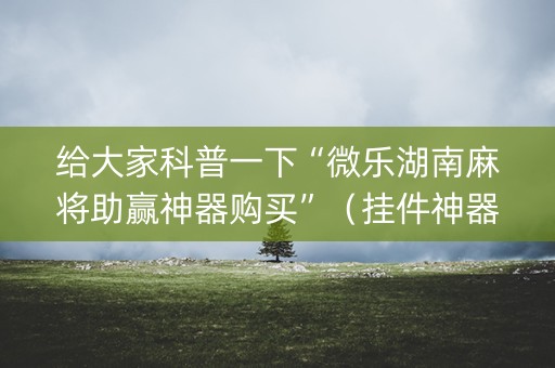 给大家科普一下“微乐湖南麻将助赢神器购买”（挂件神器)