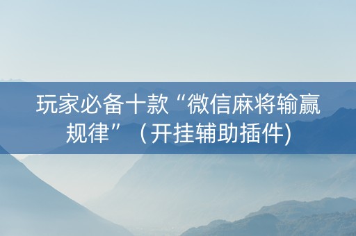 玩家必备十款“微信麻将输赢规律”（开挂辅助插件)