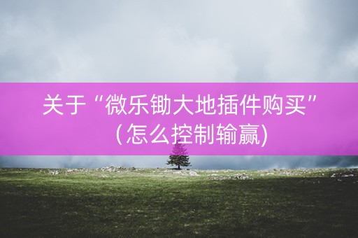 关于“微乐锄大地插件购买”（怎么控制输赢)
