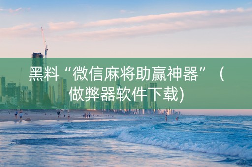 黑料“微信麻将助赢神器”（做弊器软件下载)
