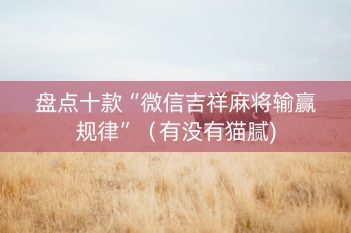 盘点十款“微信吉祥麻将输赢规律”（有没有猫腻)