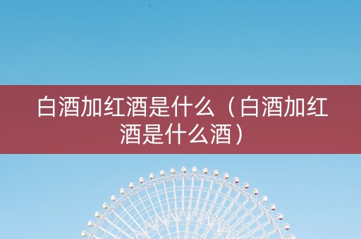 白酒加红酒是什么（白酒加红酒是什么酒）