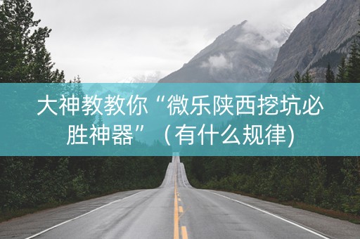 大神教教你“微乐陕西挖坑必胜神器”（有什么规律)