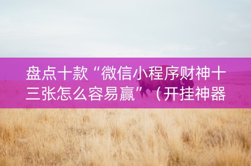 盘点十款“微信小程序财神十三张怎么容易赢”（开挂神器下载)