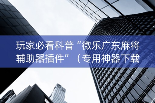 玩家必看科普“微乐广东麻将辅助器插件”（专用神器下载)