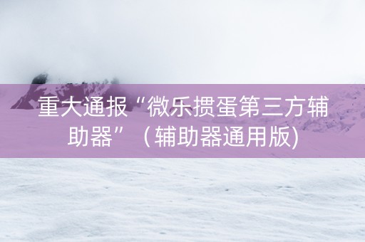 重大通报“微乐掼蛋第三方辅助器”（辅助器通用版)