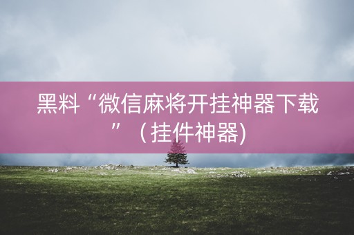 黑料“微信麻将开挂神器下载”（挂件神器)
