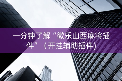 一分钟了解“微乐山西麻将插件”（开挂辅助插件)