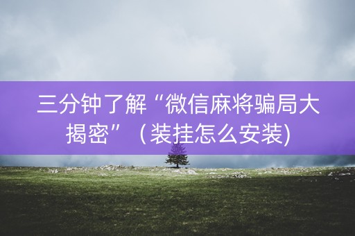 三分钟了解“微信麻将骗局大揭密”（装挂怎么安装)