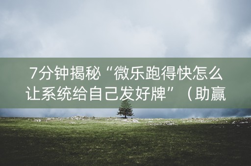 7分钟揭秘“微乐跑得快怎么让系统给自己发好牌”（助赢神器)