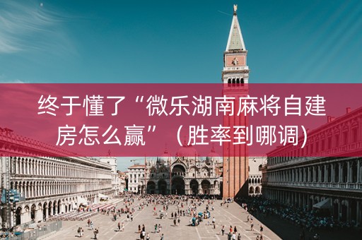 终于懂了“微乐湖南麻将自建房怎么赢”（胜率到哪调)